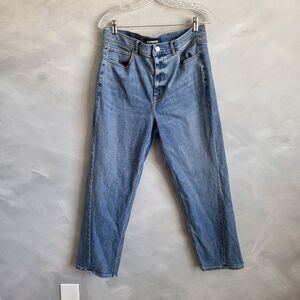 Express Mom Jeans Womens Denim Medium Wash Super High Rise Original Size 12R